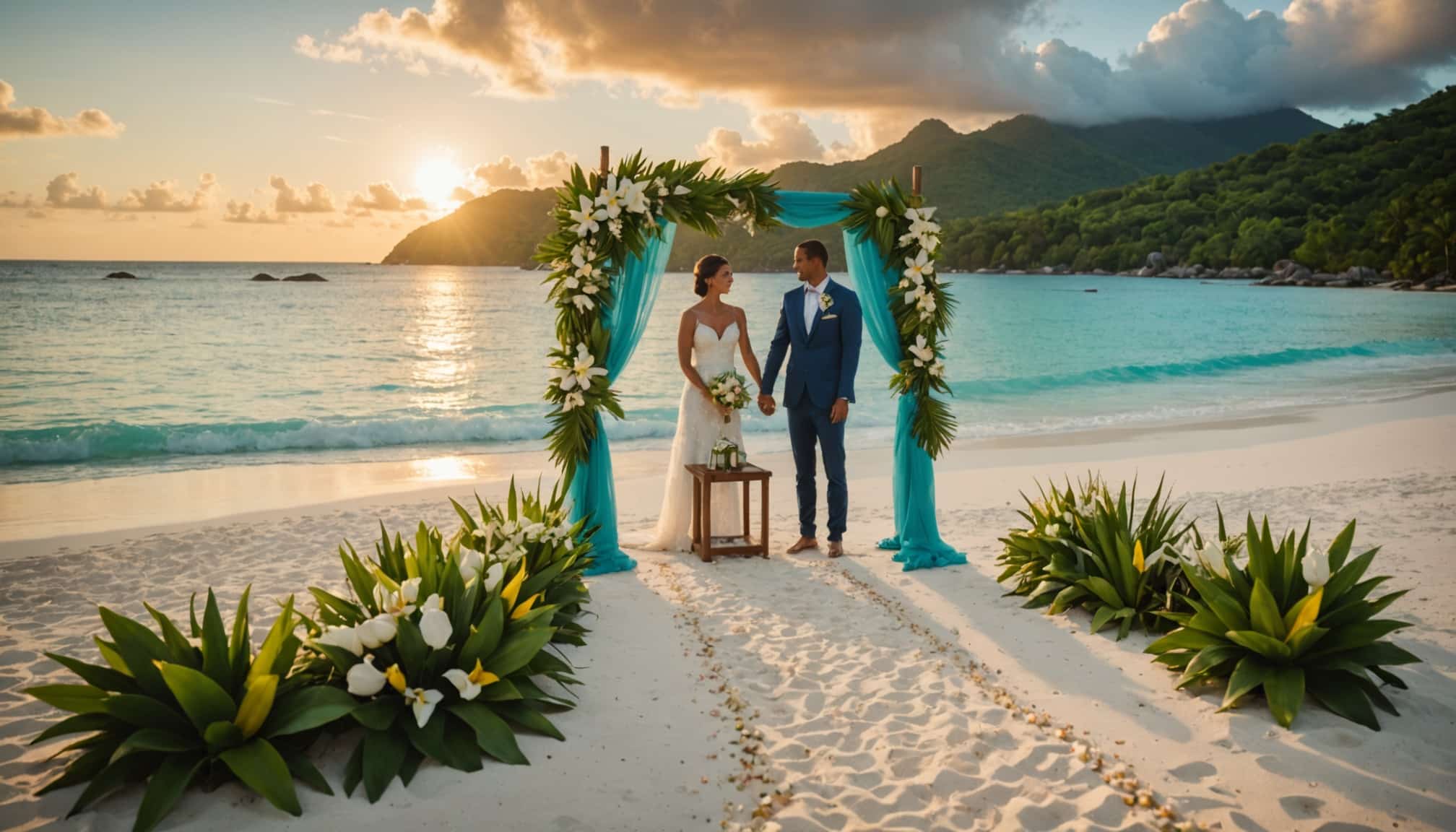 plage secrète aux Seychelles pour un mariage intime