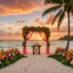 Cérémonie romantique sur une plage de Mahé