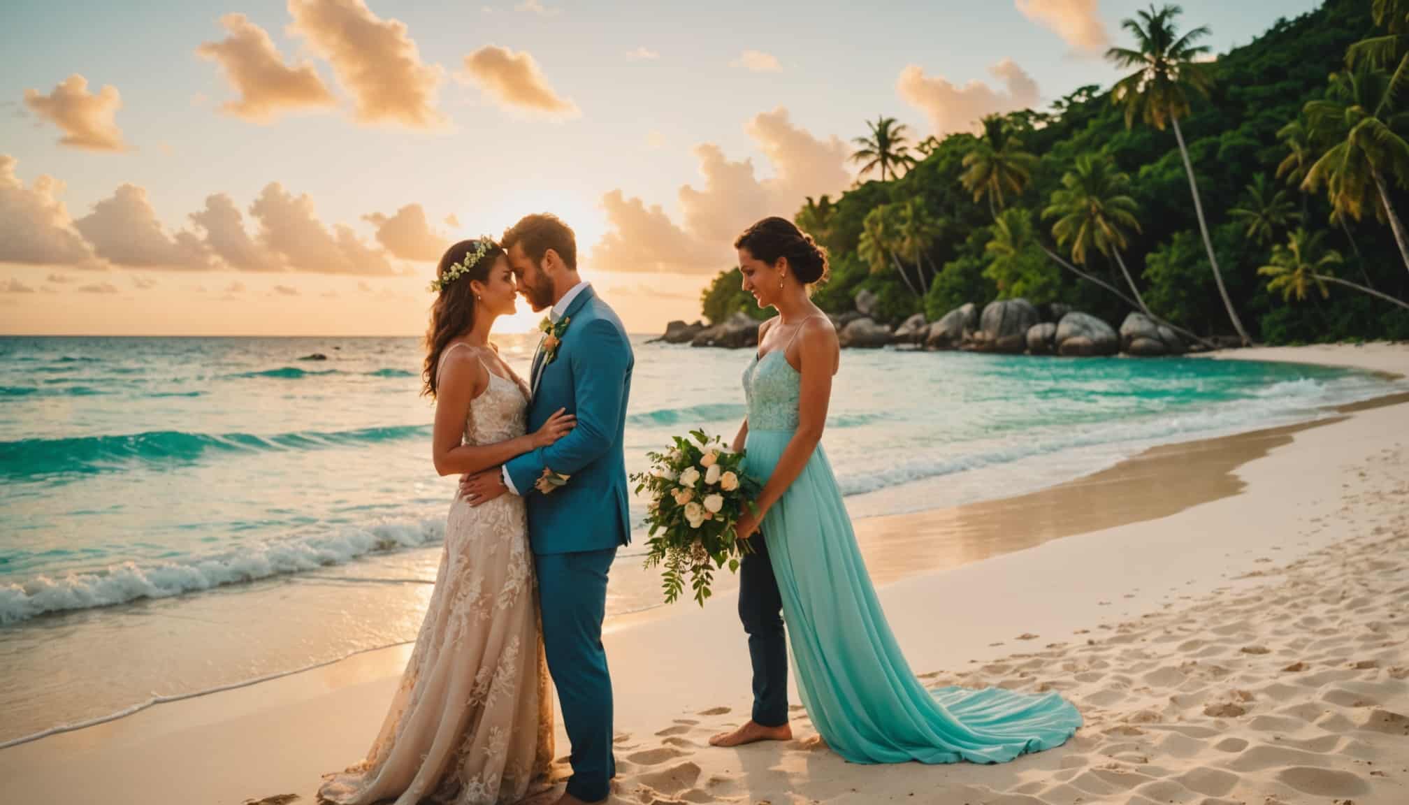 Séance de mariage romantique aux Seychelles